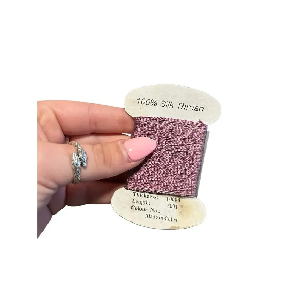 VTG Lot 9 Thread Art 100% Silk Embroidery Thread 20M Assorted Purple Shades New
